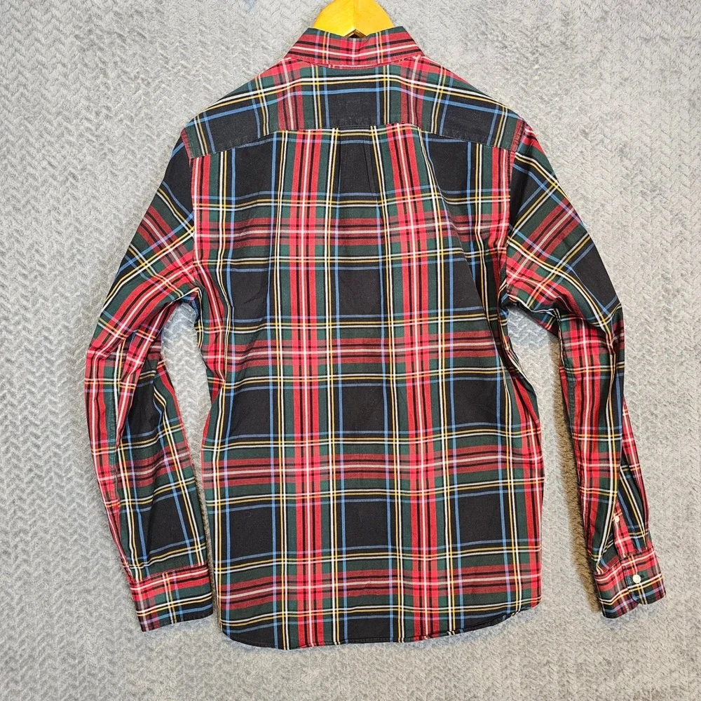 J Crew Slim Secret Wash Organic Cotton Stretch Plaid Button‎ Down Shirt Mens M